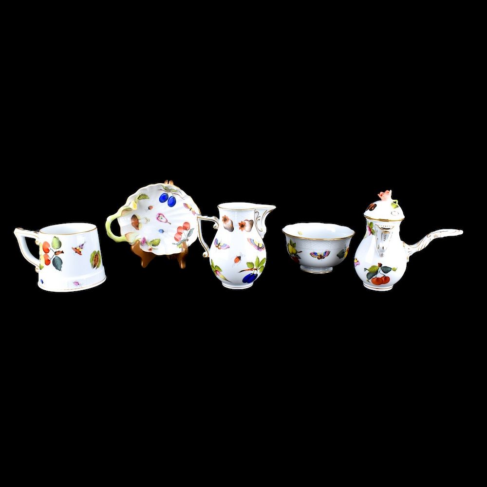 Appraisal: Herend Tableware Grouping of Five Herend Porcelain Tableware in the