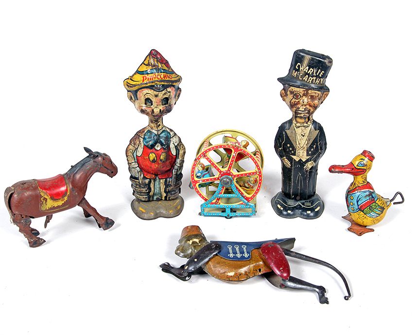 Appraisal: Tin Toy Lot A group of six tin toys in