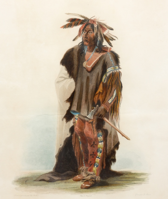 Appraisal: KARL BODMER PRINT WAHK-TA-GE-LI Hand colored aquatint on paper from