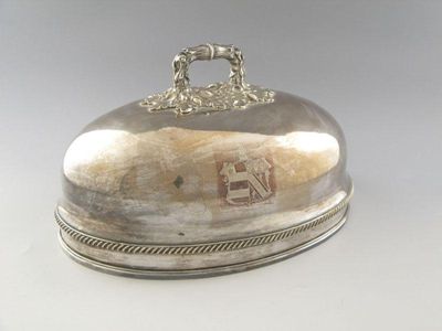 Appraisal: A George III old Sheffield plated meat dish cover oval