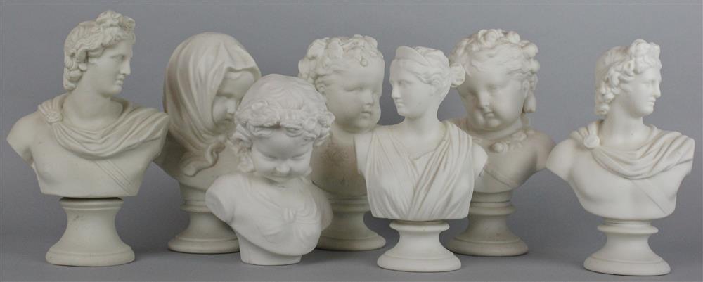 Appraisal: SIX J T BEVINGTON PARIAN PIECES late th C impressed