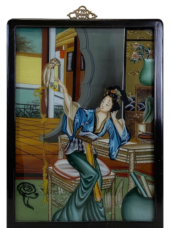 Appraisal: Chinese Reverse Painting On Glass Chinese Reverse Painting On Glass