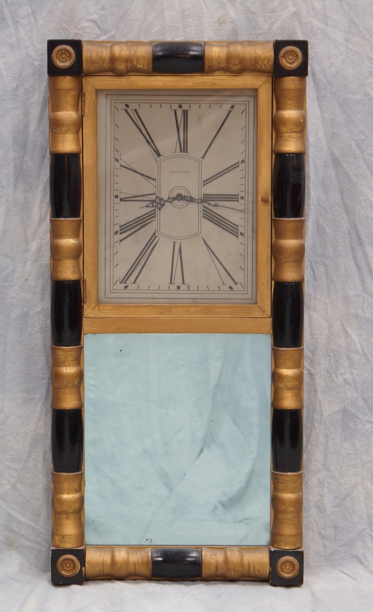 Appraisal: Gilt Federal half spindle mirror mounted with an early th