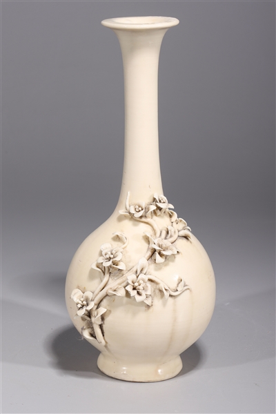 Appraisal: Chinese blanc de chine porcelain vase with flowers in high