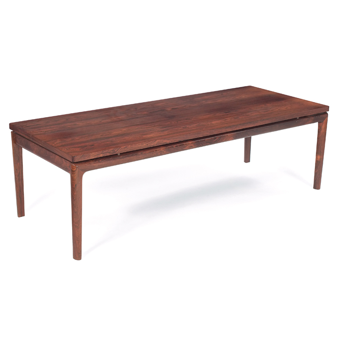 Appraisal: France and Sons coffee table Denmark rosewood rectangular top overfour