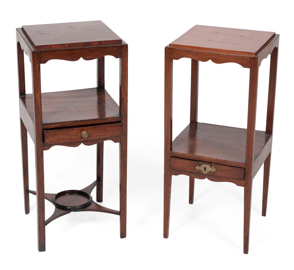 Appraisal: TWO ENGLISH NEAR-MATCHING TWO-TIER STANDS EARLY TH CENTURY HEIGHT WIDTH