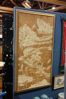 Appraisal: Large Chinese Chinese-style large painting Travelling through Landscape acrylic on