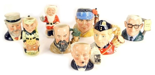 Appraisal: Eight Royal Doulton medium character jugs comprising International Collector's Club