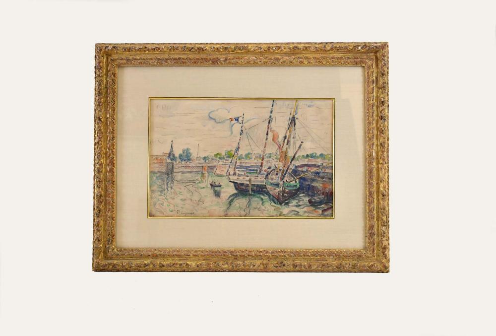 Appraisal: PAUL VICTOR JULES SIGNAC FRENCH - The Harbor at Concarneau