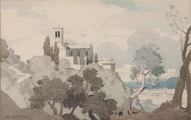 Appraisal: BERTRAM NICHOLLS b - An Italianate landscape with church signed