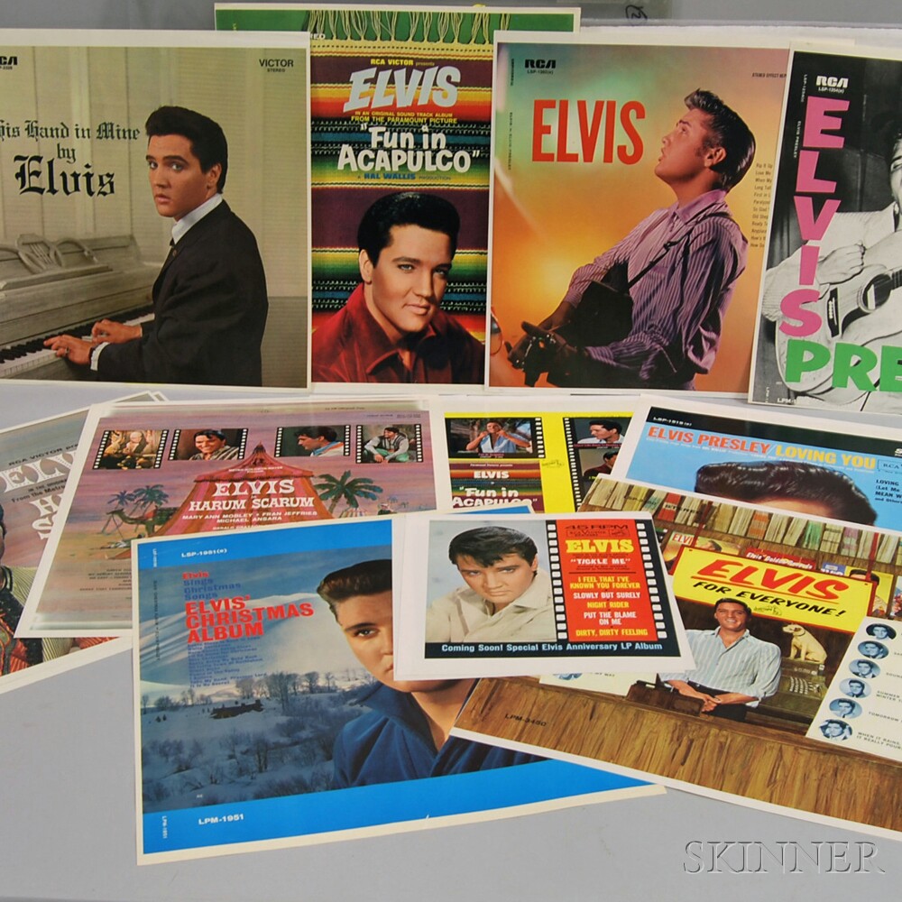 Appraisal: Small Collection of Unframed Elvis Presley Album Art including s