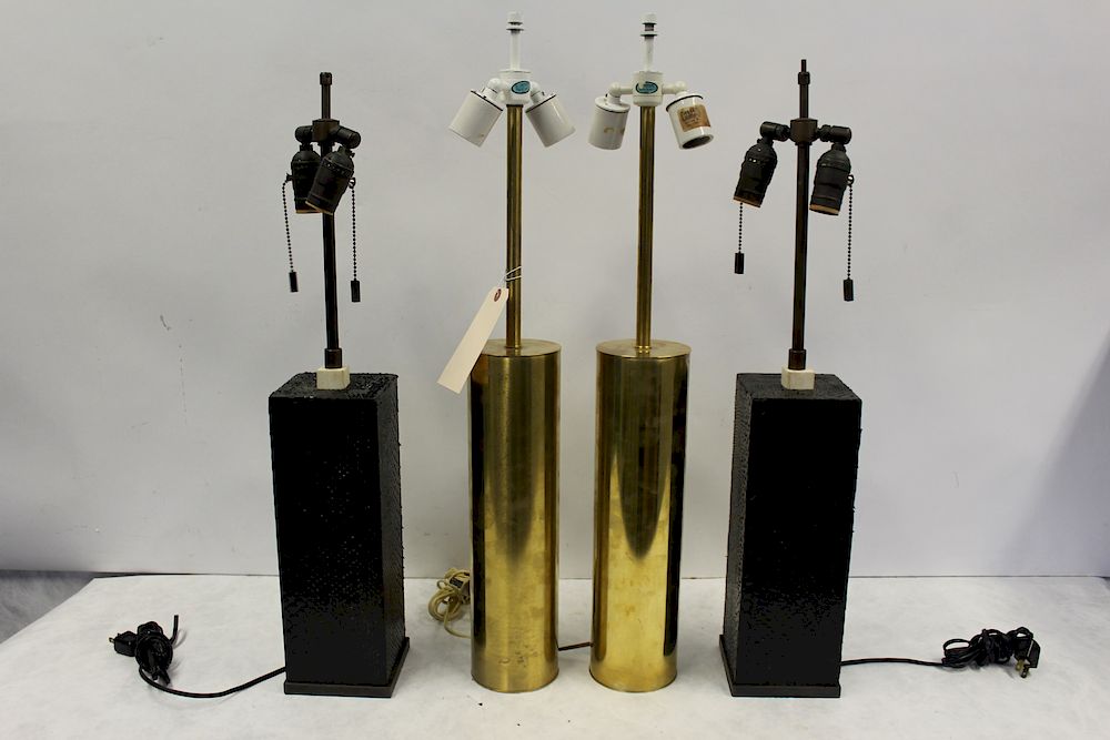 Appraisal: MIDCENTURY Pairs Of Table lamps To inc a gilt metal