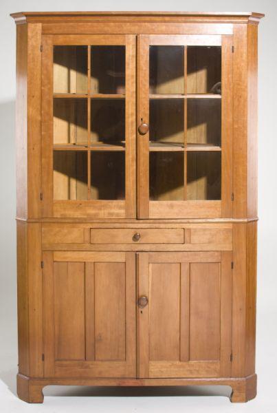 Appraisal: Kentucky Cherry Corner Cupboard mid- th c one piece form