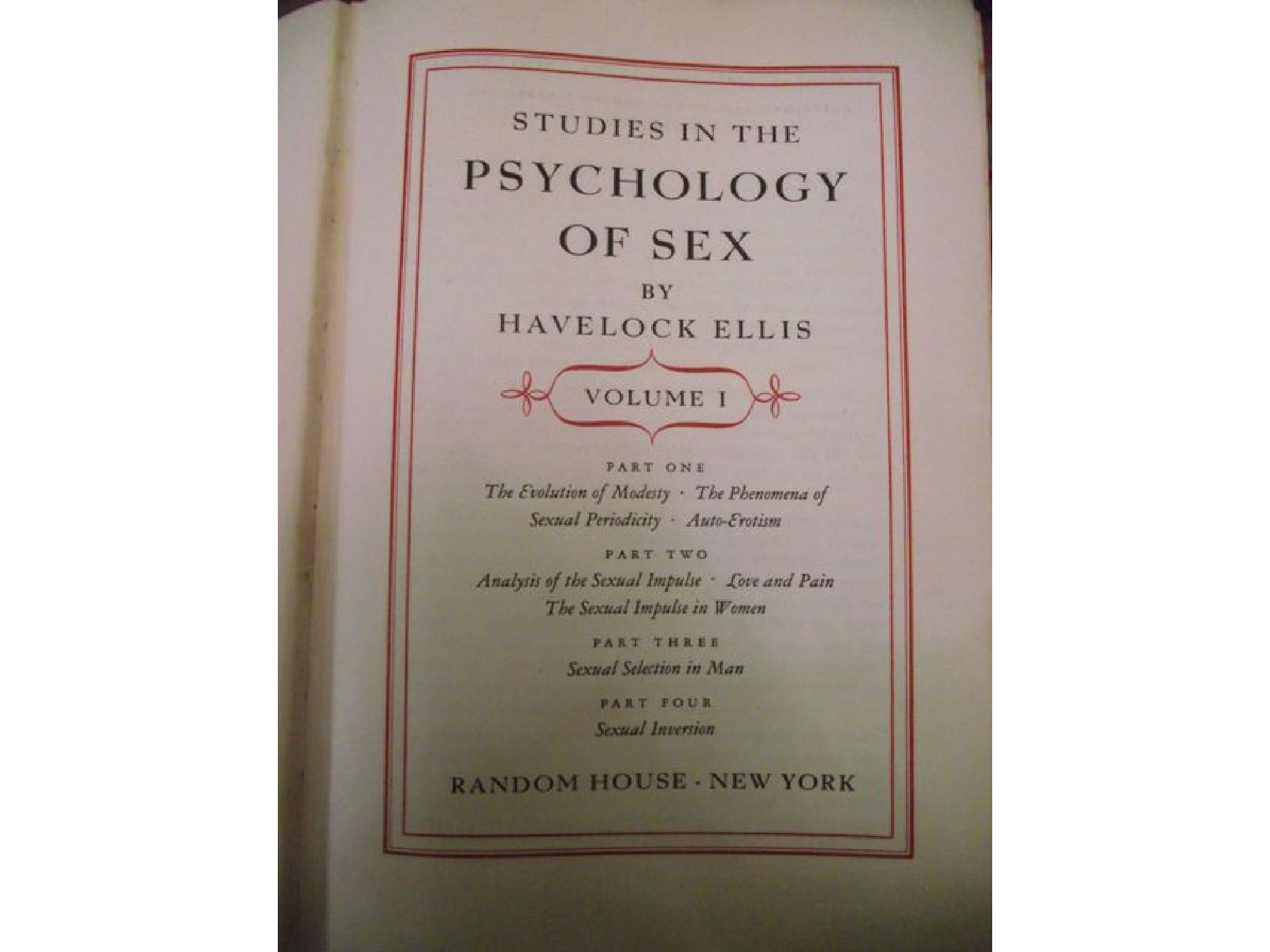 Appraisal: Studies in the Psychology of Sex by Havelock Ellis vols