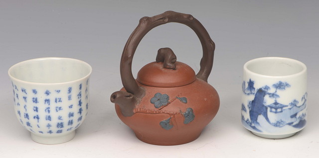 Appraisal: A CHINESE YIXING RED WARE MINIATURE TEAPOT AND COVER high