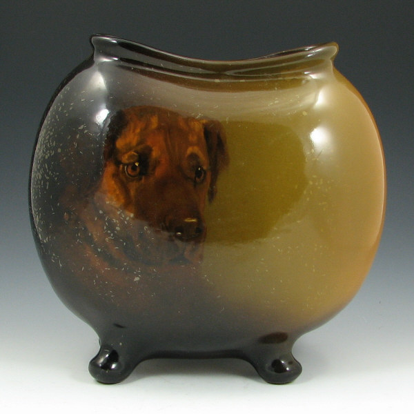 Appraisal: Weller Louwelsa Pillow Vase w Dog by Blake Large Weller