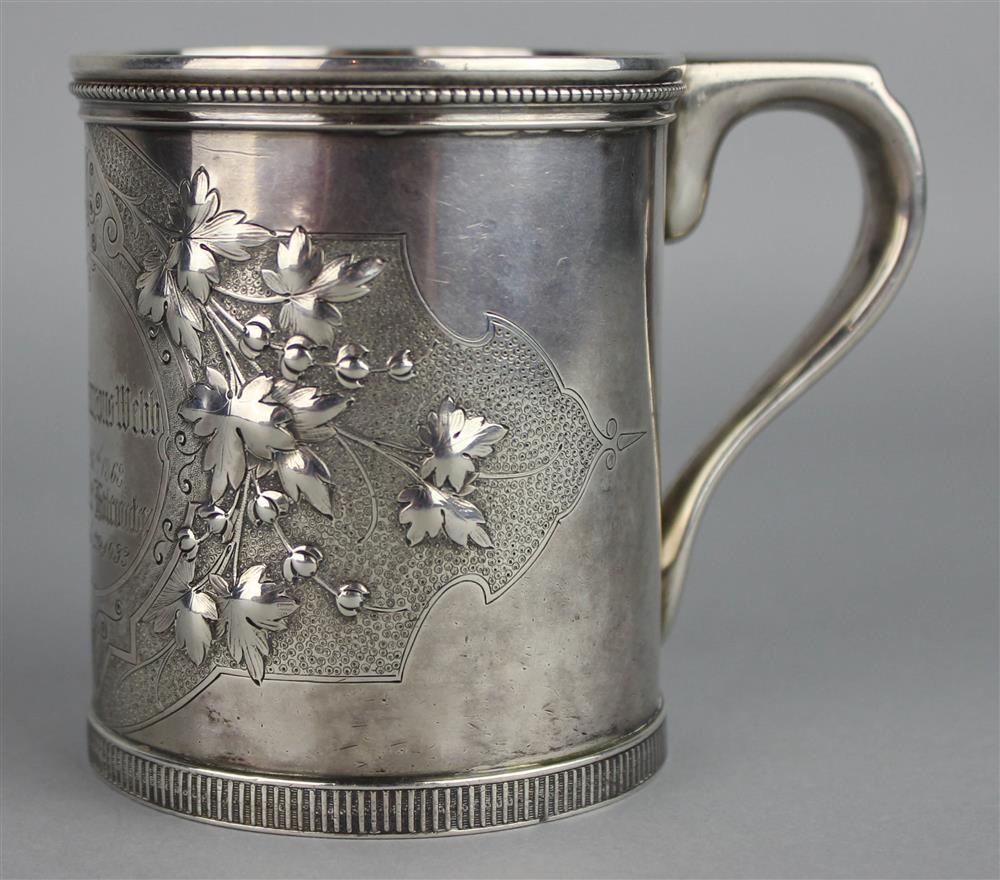 Appraisal: TIFFANY CO SILVER CHILD'S MUG ca marked Tiffany Co Eng