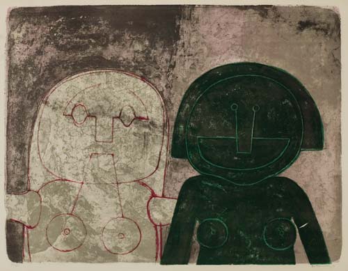 Appraisal: RUFINO TAMAYO Deux T tes de Femmes Color lithograph x