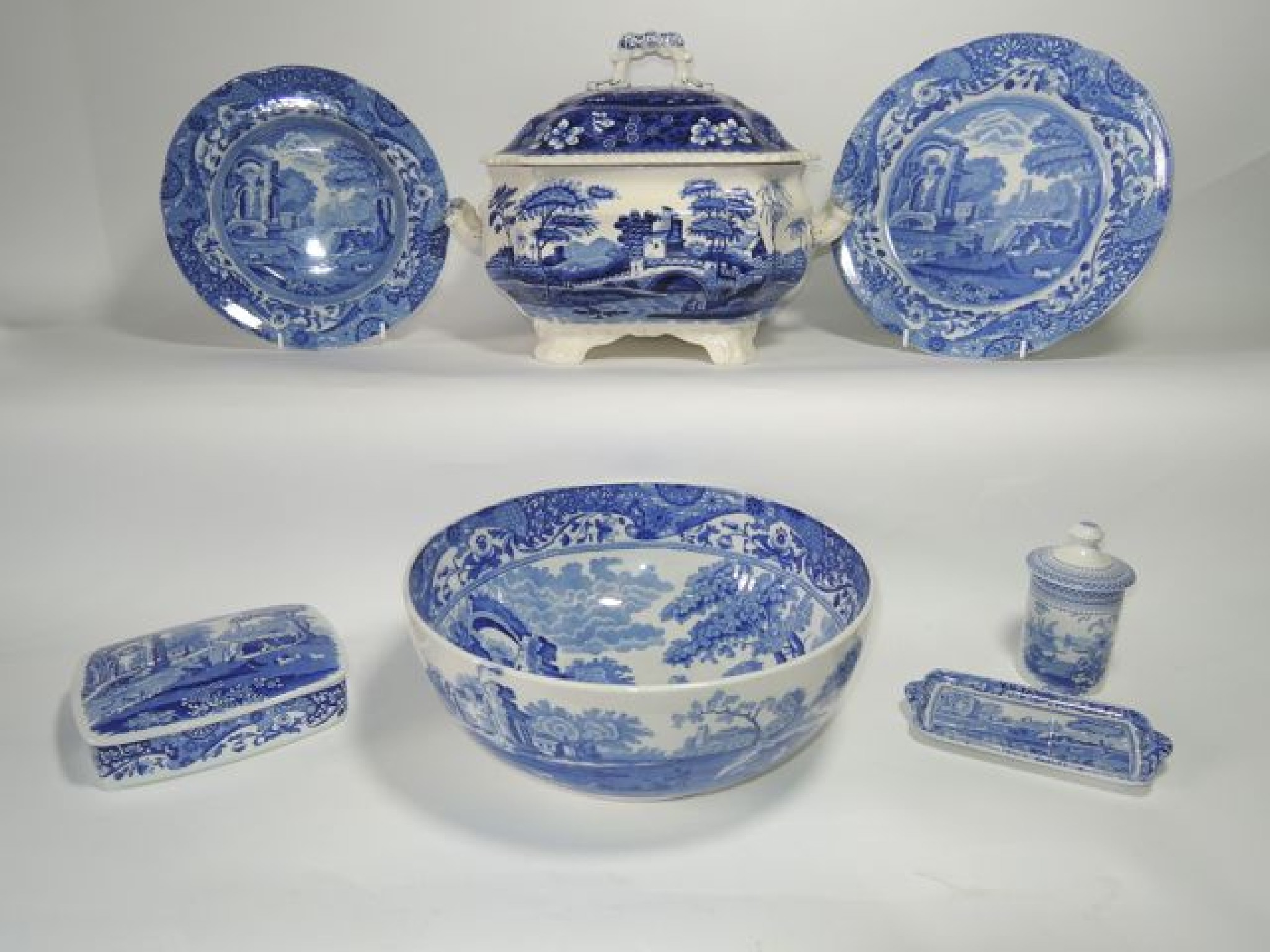 Appraisal: A collection of Spode blue and white printed wares including