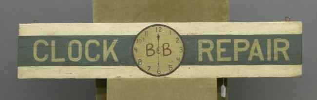 Appraisal: C - 's New England ''B B Clock Repair'' sign