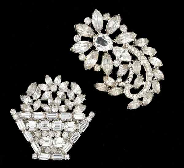 Appraisal: Weiss Costume Jewelry Collection Two Weiss brooches all signed pieces