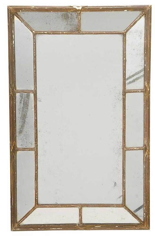 Appraisal: Italian Neoclassical Mirror Framed Mirror th century gilt and gessoed