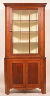 Appraisal: Pennsylvania Walnut Two Part Corner Cupboard Pennsylvania Country Federal Walnut