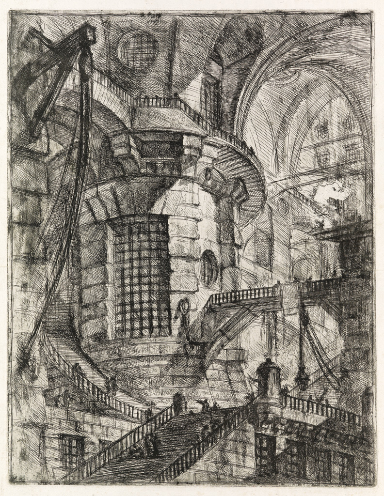 Appraisal: GIOVANNI B PIRANESI The Round Tower Etching engraving and burnishing