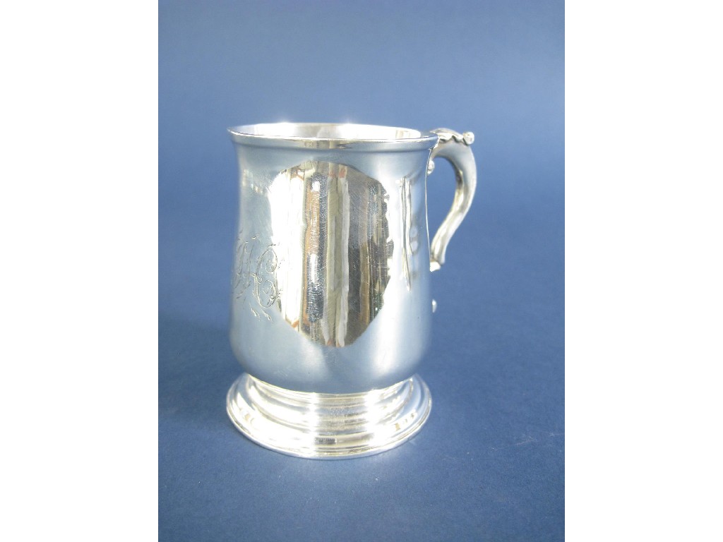 Appraisal: A George III baluster Christening Mug engraved initials with leafage