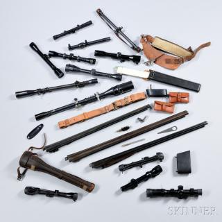 Appraisal: Group of Scopes and Miscellaneous Shotgun Parts c th century