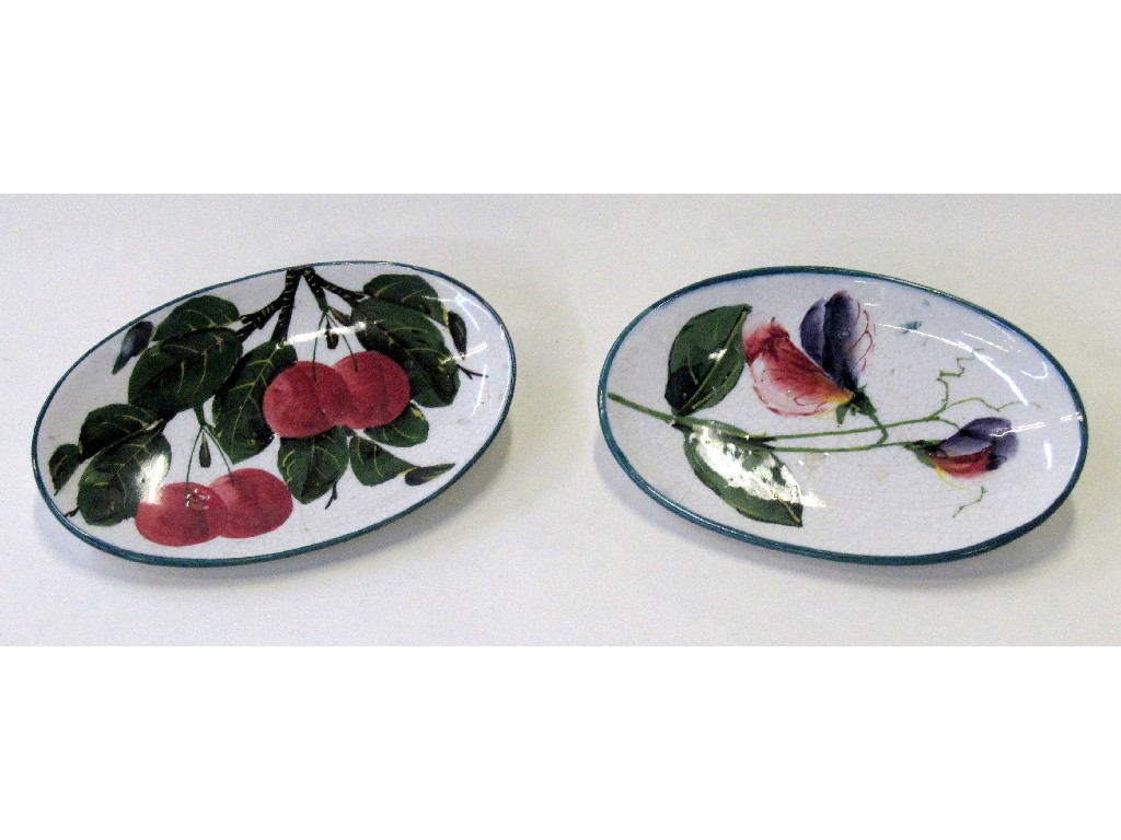 Appraisal: Two Wemyss oval pin trays one decorated with cherries the