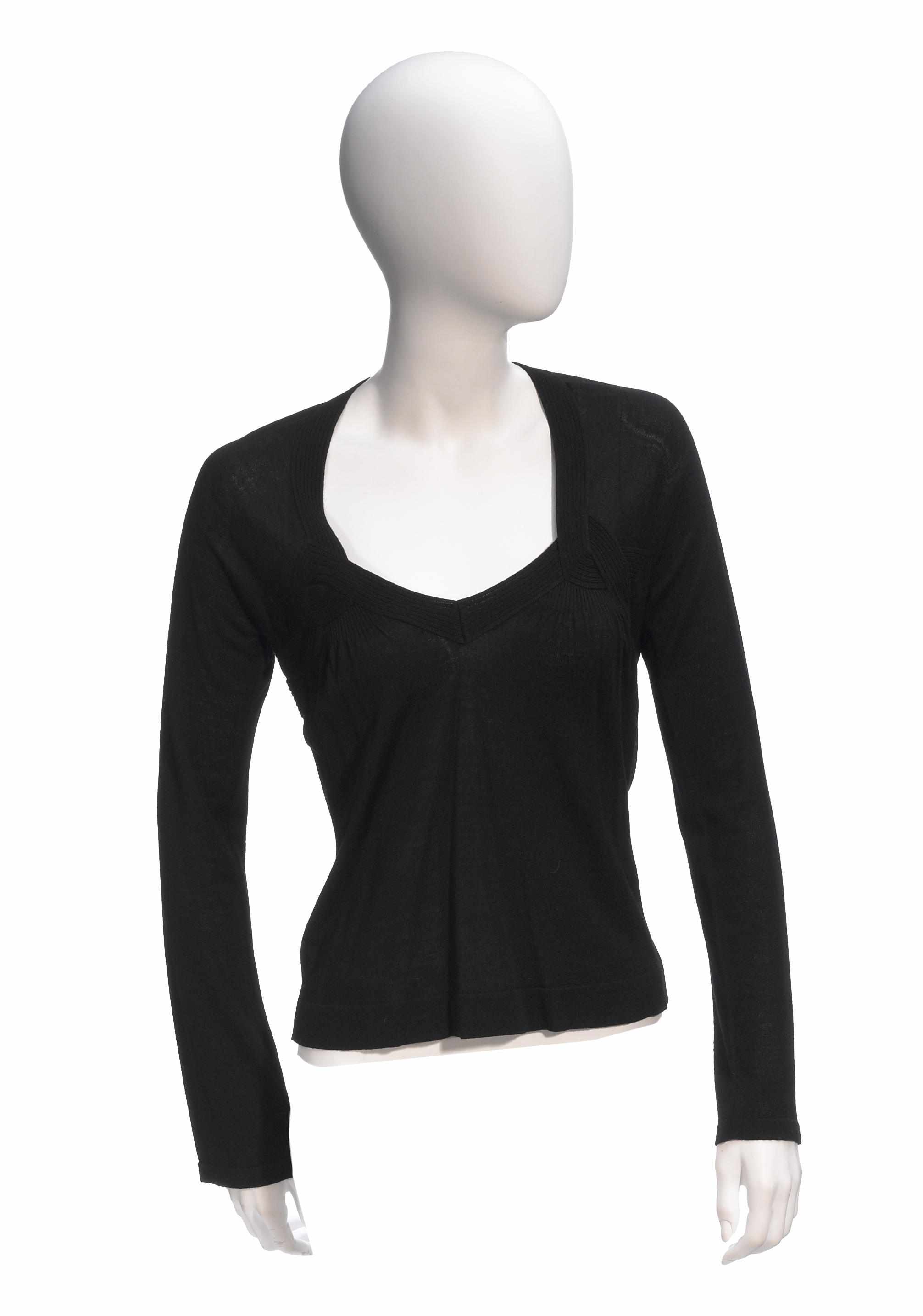 Appraisal: An Yves St Laurent black silk sweater size Mtogether with