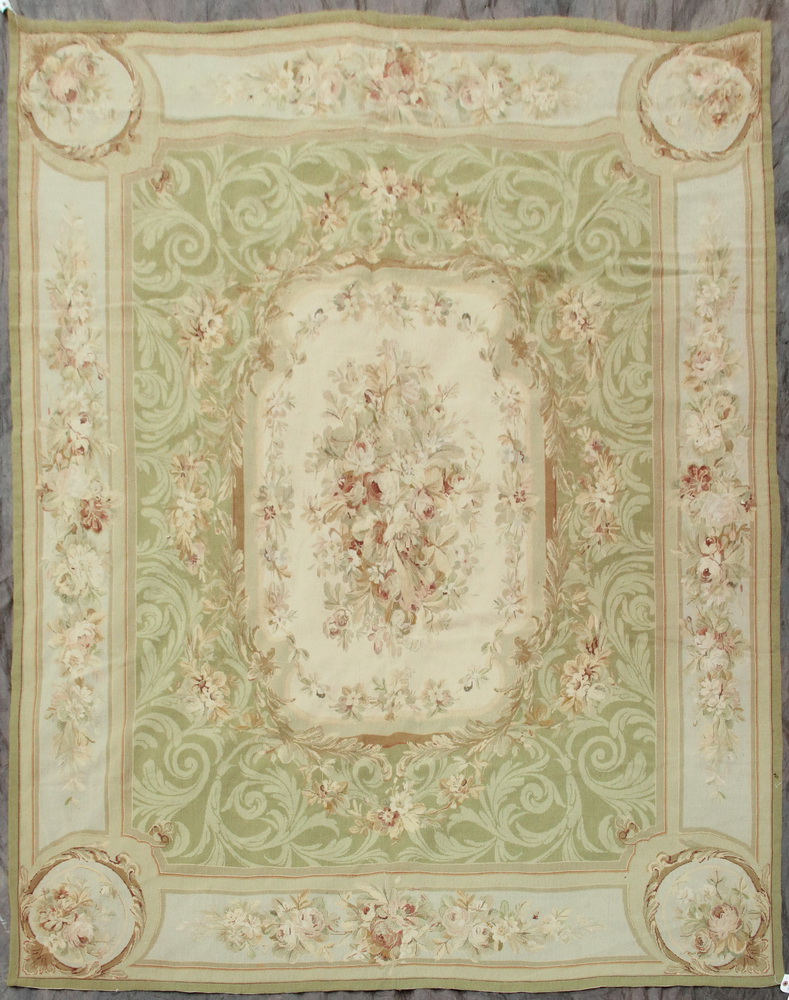 Appraisal: AUBUSSON STYLE NEEDLEPOINT CARPET - ' x ' - France