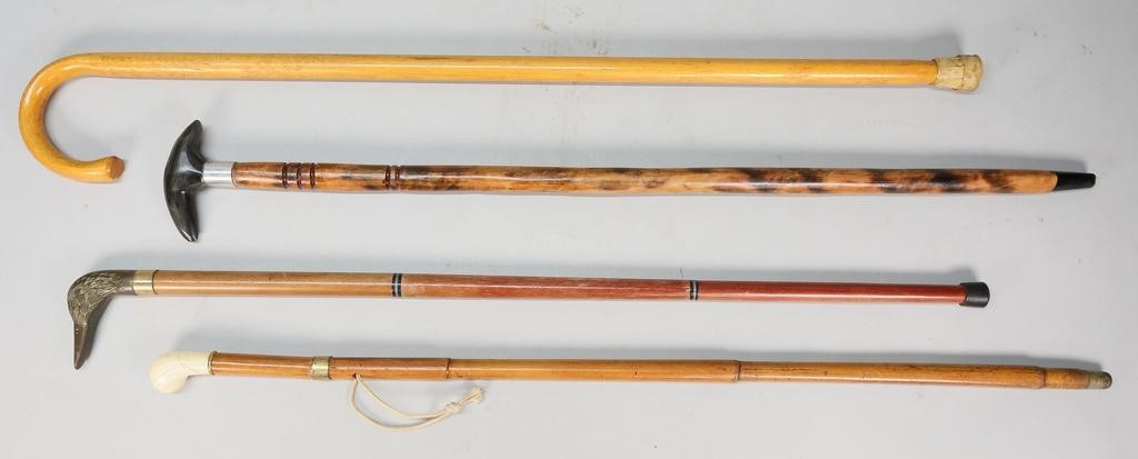 Appraisal: CANES WALKING STICKS walking sticks canes with bone handle with