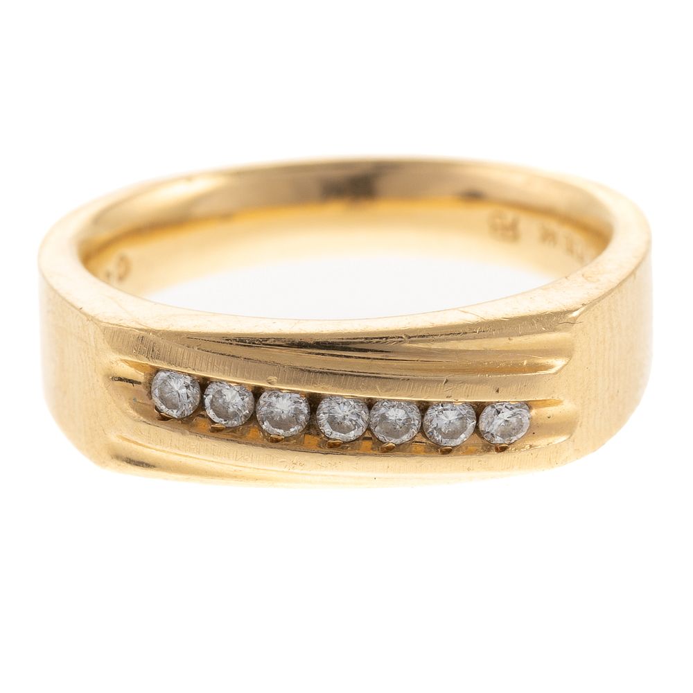 Appraisal: A Gent's K Diamond Band K yellow gold band featuring