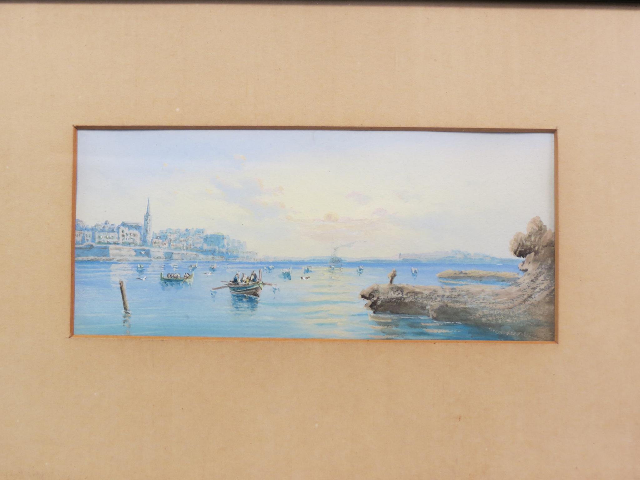 Appraisal: A th century watercolour - coastline with distant city believed