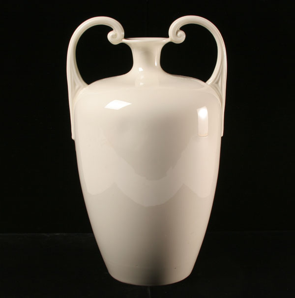 Appraisal: Willets Belleek Nouveau stylized classical form vase applied layered handles