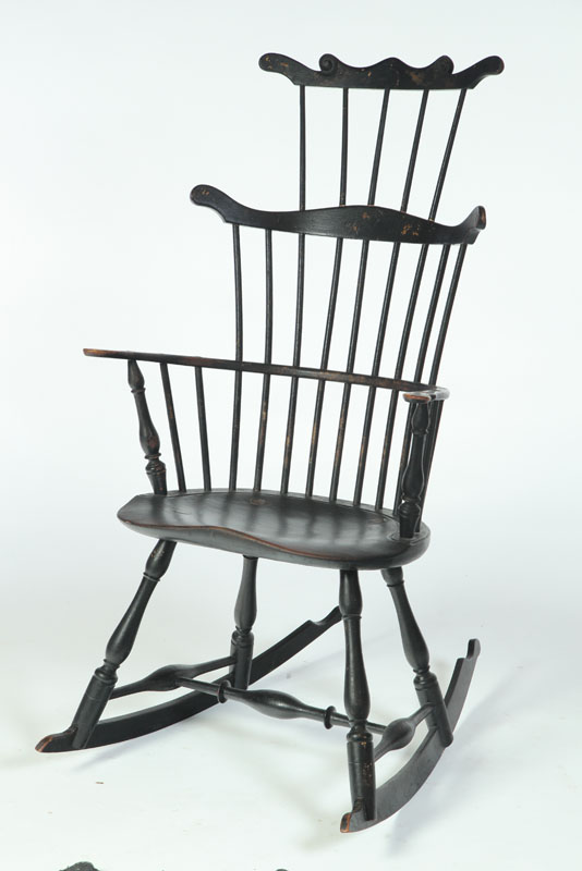 Appraisal: REPRODUCTION FAN-BACK WINDSOR ROCKER Attributed to Bill Wallick York County