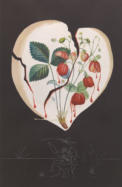 Appraisal: SALVADOR DALI SPANISH - x plate Coeur de Fraise from