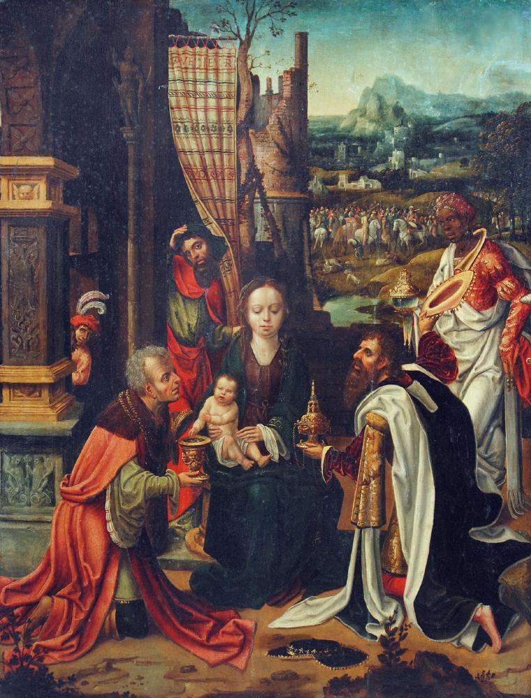 Appraisal: ATTRIBUTED TO MARCELLUS COFFERMANS Flemish -c The Adoration of the