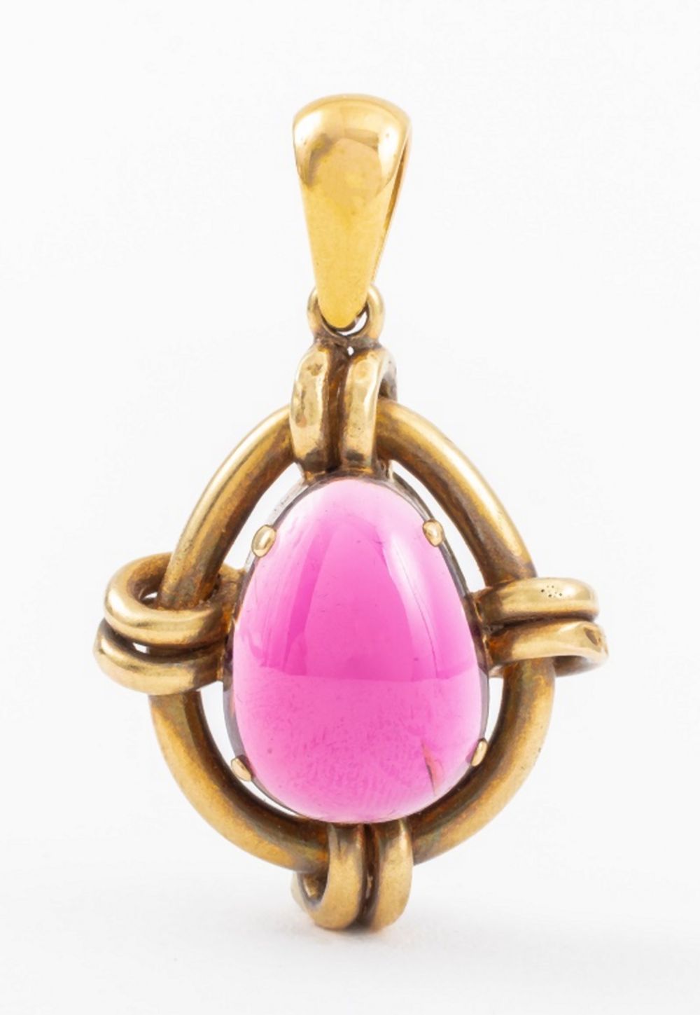 Appraisal: K YELLOW GOLD AMETHYST PENDANT K yellow gold pendant fabricated