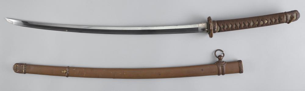 Appraisal: JAPANESE SAMURAI SWORD AND SCABBARD TH CENTURY OR EARLIER BLADE