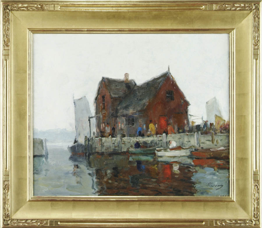 Appraisal: ANTHONY THIEME American - MOTIF ROCKPORT MA Oil on canvas