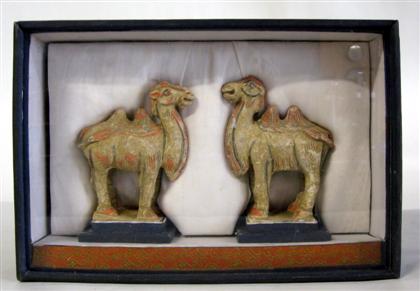 Appraisal: Two Chinese earthenware camelstang style