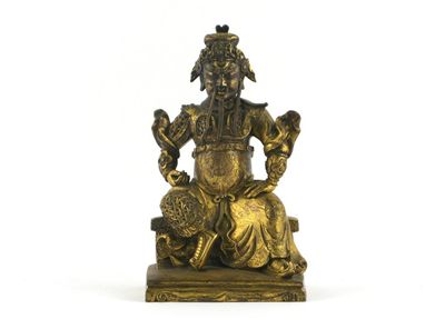 Appraisal: A Chinese gilt bronze figure of Guandi the fierce god