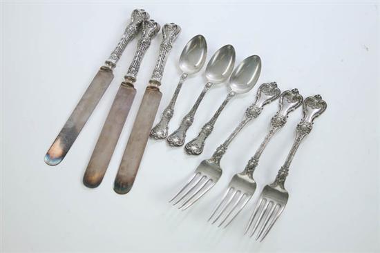 Appraisal: THIRTY-SIX PIECE SET OF WHITING STERLING FLATWARE In the King