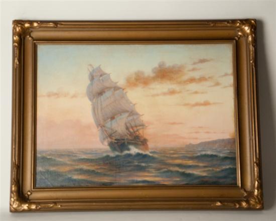 Appraisal: Alfred Champ - California A Clipper Ship at Sail an