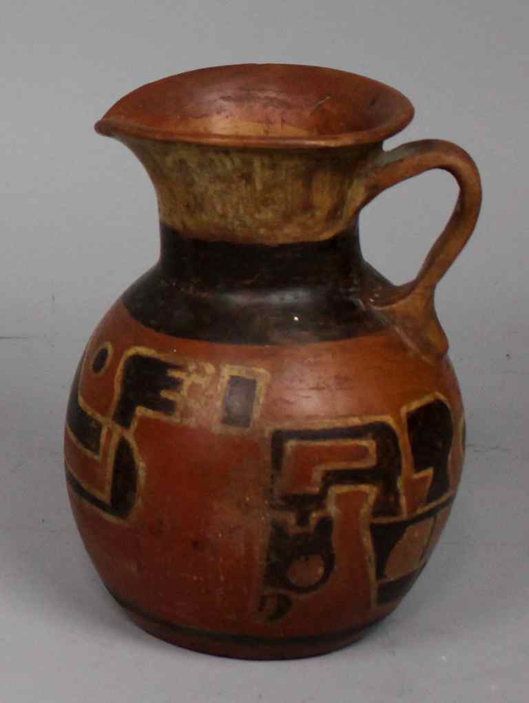 Appraisal: NATIVE AMERICAN PRE-COLUMBIAN POLYCRHOME POTTERY PITCHER Provenance Estate of Col