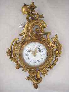 Appraisal: A th century French gilded brass rococo design wall clock