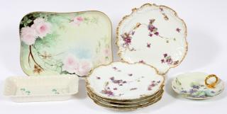 Appraisal: BELLEEK LIMOGES OTHER PORCELAIN PLATES TRAYS BELLEEK LIMOGES OTHER PAINTED